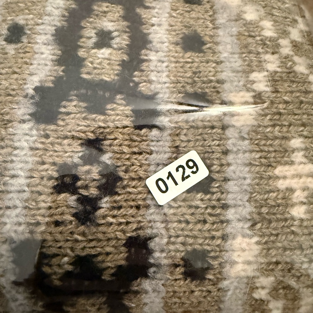 Marled Black, Cream, and Tan Patterned Cardigan | L - Picture 10 of 13